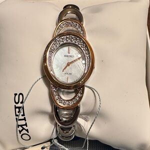 Seiko Women's Solar Watch - Gold and Silver Accents